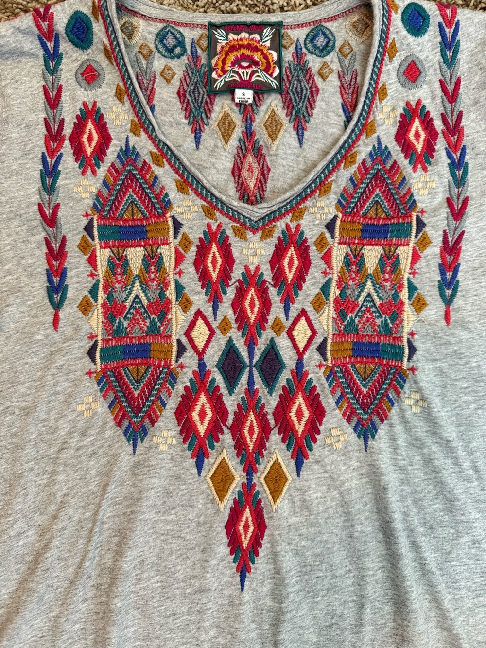 Johnny Was Etienne Everyday Tee in Heather Gray sz S - Picture 10 of 11